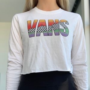Vans White Cropped long sleeve ❥